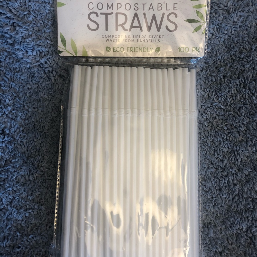 New in package biodegradable straws